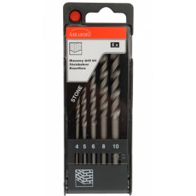 Abraboro Hengeres szárú kőzetfúró készlet, 5 részes