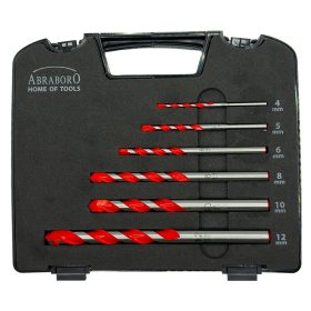   Abraboro MULTI univerzális fúró (hengeres szár) 6 részes készlet, műanyag dobozban 4.0 | 5.0 | 6.0 | 8.0 | 10.0 | 12.0