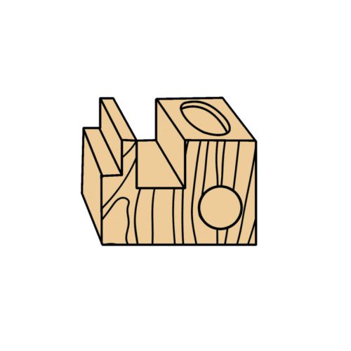 Abraboro Horonymaró HM, kétélű homlokéllel 10 mm*50/20 mm