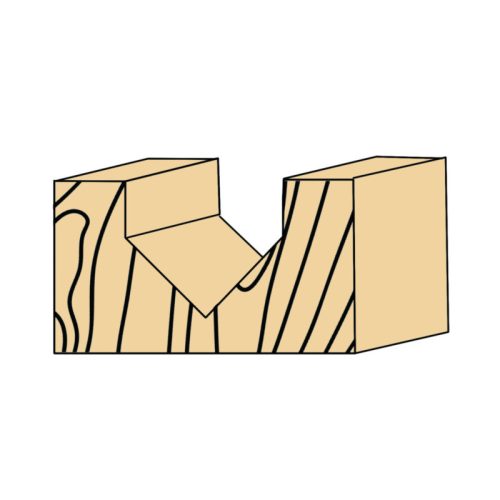 Abraboro V-horonymaró HM 16 mm/R90° X 48/12,7 mm