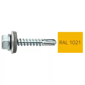   DIN7504K RAL 1021 mustársárga hatlapfej önfúró csavar fém/EPDM alátét 4,8x19