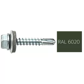   DIN7504K RAL 6020 sötétzöld hatlapfej önfúró csavar fém/EPDM alátét 4,8x19