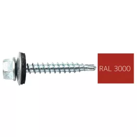   DIN7504K RAL 3000 tűzpiros hatlapfej önfúró csavar fához fém/EPDM alátét  4,8x35