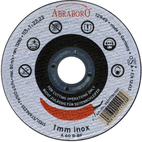 ABRABORO CHILI fémvágó korong, inox, 115x1 mm
