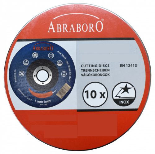 ABRABORO CHILI BLUE EDITION fémvágó korong, inox, 115x1 mm, 10 db