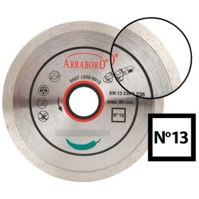   Abraboro Csempevágó Gyémánttárcsa, No.13, folyamatos, 125 mm, 6 db
