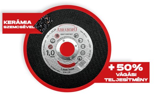 ABRABORO CHILI fémvágó korong, inox, kerámia szemcsével125x1 mm