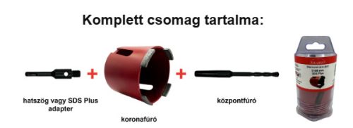 Abraboro hatszögszárú gyémántszemcsés koronafúró-dobozfúró 68 mm