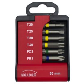 Abraboro 6 részes bitkészlet, 50 mm