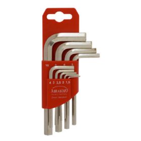 Abraboro Imbuszkulcs készlet, rövid, L-kulcs, 9 részes