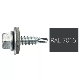   DIN7504K RAL 7016 antracit hatlapfej önfúró fűzőcsavar fém/EPDM alátét 4,8x19