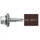 DIN7504K RAL 8017 csokoládébarna hatlapfej önfúró fűzőcsavar fém/EPDM alátét 4,8x19