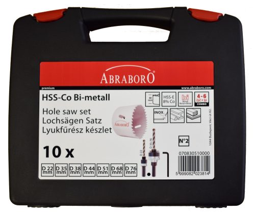 Abraboro HSS-CO lyukfűrész készlet 14 részes