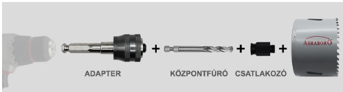 Abraboro lyukfűrész adapter, hosszú HEX 150 mm QUICK-LOCK