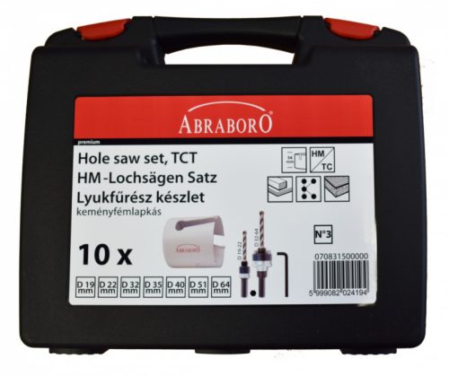 Abraboro HM lyukfűrész 9 részes készlet