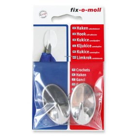 Fix-o-moll Öntapadó akasztó, ezüst, 43*26 mm, 2 db