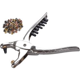   EXTOL CRAFT bőrlyukasztó klt.; fogó 225mm + 6 db lyukasztó fej: 2,5-3,0-3,5-4,0-4,5-5mm + 2 db szegecselő fej + 100 db szegecs