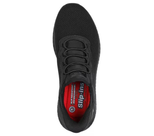Skechers Slip-ins Work Squad Chaos SR női védelem nélküli munkacipő, fekete