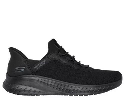 Skechers Slip-ins Work Squad Chaos SR női védelem nélküli munkacipő, fekete