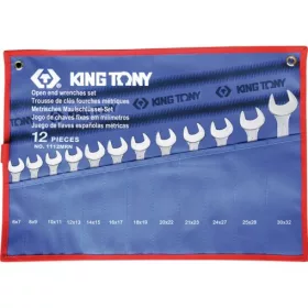   KingTony 12 részes villáskulcs készlet 6-32mm(6x7 / 8x9 / 10x11 / 12x13 / 14x15 / 16x17 / 18x19 / 20x22 / 21x23 / 24x27 / 25x28 / 30x32 mm) 1112MRN