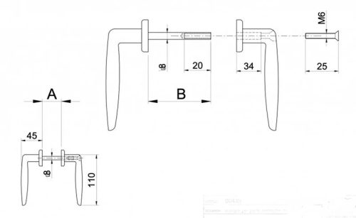 Kilincs festett fekete portálzárhoz rozettákkal