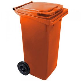 Háztartási kuka 120 L barna, műanyag, kerekes