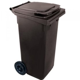 Háztartási kuka 120 L szürke, műanyag, kerekes