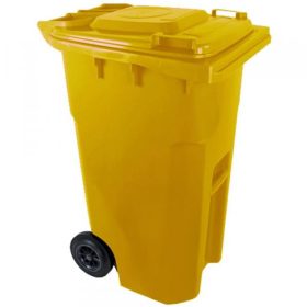 Háztartási kuka 240 L sárga, műanyag, kerekes