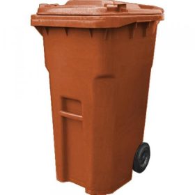 Háztartási kuka 240 L barna, műanyag , kerekes