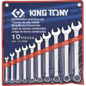   KingTony 10 részes csillag-villáskulcs készlet 8-24mm (8 / 10 / 12 / 13 / 14 / 17 / 19 / 21 / 22 / 24 mm) 1210MR