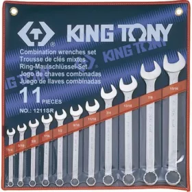   KingTony 11 részes csillag-villáskulcs készlet coll 1/4-15/16" (1/4" – 5/16" – 3/8" – 7/16" – 1/2" – 9/16" – 11/16" – 3/4" – 13/16" – 7/8" – 15/16") 1211SR