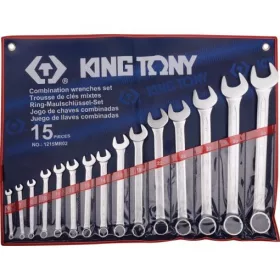   KingTony 15 részes csillag-villáskulcs készlet 6-32mm (6 / 7 / 8 / 10 / 11 / 12 / 13 / 14 / 17 / 19 / 22 / 24 / 27 / 30 / 32 mm) 1215MR02