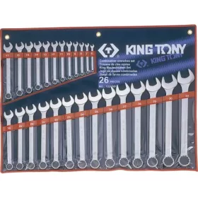   KingTony 26 részes csillag-villáskulcs készlet 6-32mm (6 / 7 / 8 / 9 / 10 / 11 / 12 / 13 / 14 / 15 / 16 / 17 / 18 / 19 / 20 / 21 / 22 / 23 / 24 / 25 / 26 / 27 / 28 / 29 / 30 / 32 mm) 1226MR