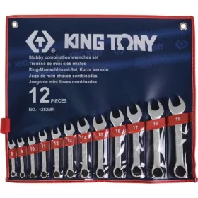   KingTony 12 részes rövid csillag-villáskulcs készlet (8 / 9 / 10 / 11 / 12 / 13 / 14 / 15 / 16 / 17 / 18 / 19 mm) 1282MR