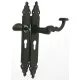 Kilincsgarnitúra festett fekete, 85mm cilinderes, rusztikus hatású