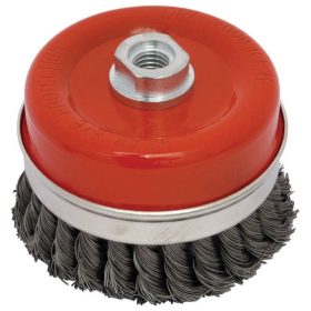   EXTOL CRAFT drótcsiszoló fazékkefe  sodrott erős; sarokcsiszolóhoz, M14×2, 100mm, max. 7000 ford/perc