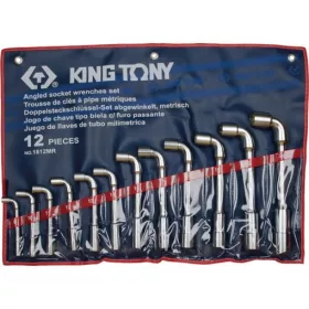  KingTony 12 részes pipakulcs/L-kulcs készlet 6*/12* (8 / 10 / 11 / 12 / 13 / 14 / 16 / 17 / 18 / 19 / 22 / 24 mm) 1812MR
