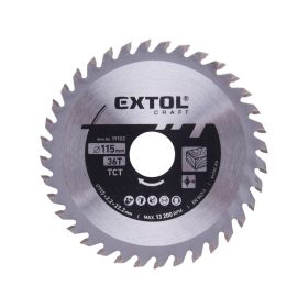   EXTOL CRAFT körfűrészlap, keményfémlapkás, 115×22,2mm (tengely átm), T36; 2,2 mm lapkaszélesség, max. 11.000 ford/perc