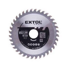   EXTOL CRAFT körfűrészlap, keményfémlapkás, 125×22,2mm (tengely átm), T36; 2,2 mm lapkaszélesség, max. 10.000 ford/perc