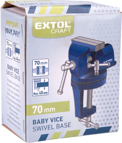 EXTOL CRAFT mini satu, forgatható; 70 mm, max.befogás: 40mm, asztalra rögzíthető