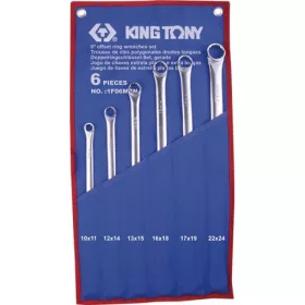   KingTony 6 részes egyenes csillagkulcs készlet extra hosszú nyél (10x11 / 12x14 / 13x15 / 16x18 / 17x19 / 22x24 mm) 1F06MRN