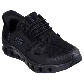   Skechers Work Glide Step Pro SR Safety Slip-Ins védelem nélküli férfi munkacipő, fekete