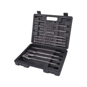   EXTOL CRAFT betonfúró és véső klt. SDS PLUS; 13db, 6,8,10/160mm, 8,10,12/210mm, 10,12,14/260mm, lapos 20,40/250mm, hegyes, horony