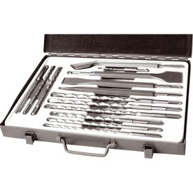   EXTOL PREMIUM betonfúró és véső klt. SDS PLUS; 14db, 5/110mm, 6,8,10/160mm, 8,10,12/210mm, 10,12,14/260mm, lapos 20,40, hegyes, horony