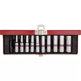   KingTony 10 részes 1/4"-os hosszú dugókulcs készlet coll  2510SR