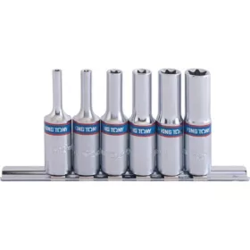   KingTony 6 részes 3/8" torx hosszú dugókulcs készlet  sínen 3116PR