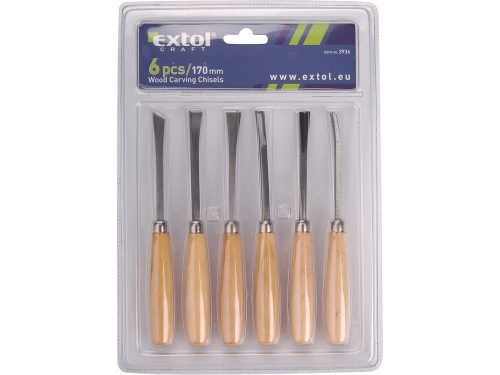 EXTOL CRAFT fafaragó készlet, fanyelű ; 6db, 165mm