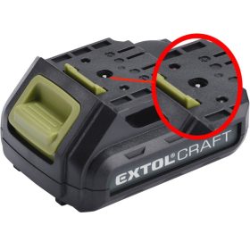   EXTOL CRAFT tartalék akku RÉGEBBI TÍPUSÚ 12V Li-ion, 402400 töltőhöz, 2 SARU+1 TÜSKE; 1300mAh, töltési idő: 4,5 óra