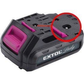   EXTOL CRAFT tartalék akku RÉGEBBI TÍPUSÚ 12V Li-ion, 402401 géphez és 402400A töltőhöz, 2 SARU+1 TÜSKE; 1300mAh, töltési idő: 4,5óra