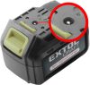 EXTOL CRAFT tartalék akku RÉGEBBI TÍPUSÚ 402440 Li-ion töltőhöz, 2 SARU+1 TÜSKE; 18V, 1500mAh, töltési idő:1 óra